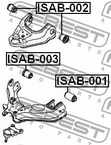 Front lower control arm front bushing Febest ISAB-003