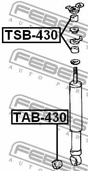 Silent block front shock absorber Febest TAB-430