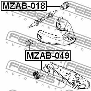 Silent block front upper arm Febest MZAB-049