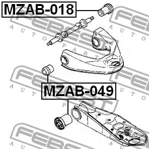 Febest Silent block front upper arm – price 21 PLN