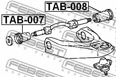 Silent block front upper arm front Febest TAB-007