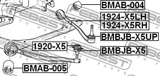 Silent block, front lower arm Febest BMAB-004