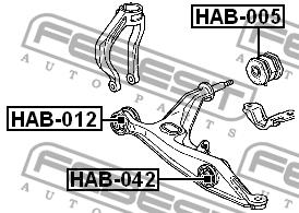 Front lower control arm front bushing Febest HAB-012