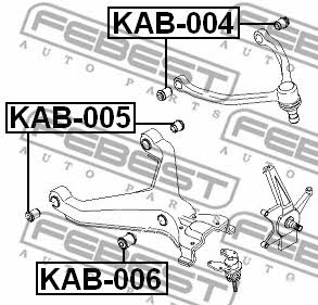 Silent block, front lower arm Febest KAB-006
