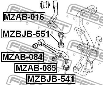Silent block, front lower arm Febest MZAB-085
