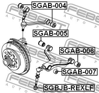 Silent block front lever rear Febest SGAB-006
