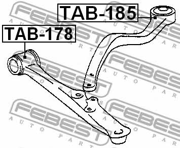Silent block, front lower arm Febest TAB-185