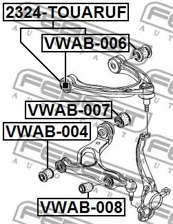 Febest Silent block, front lower arm – price [object Object] PLN