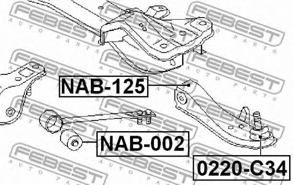 Febest Silent block, front lower arm – price [object Object] PLN