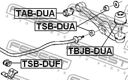 Silent block, front lower arm Febest TAB-DUA