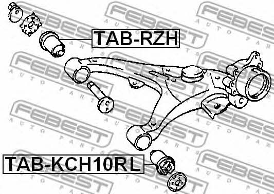 Silent block, rear lower arm Febest TAB-RZH