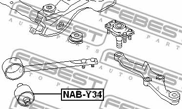 Silent block front torsion bar Febest NAB-Y34