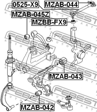 Silent block front upper arm Febest MZAB-044