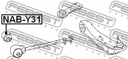Silent block, front trailing arm Febest NAB-Y31