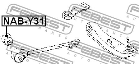 Febest Silent block, front trailing arm – price