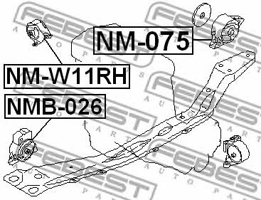 Engine mount, front Febest NMB-026