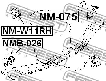 Febest Engine mount, front – price 43 PLN
