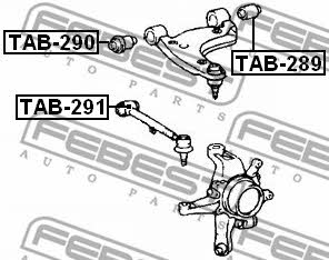 Silent block rear upper arm Febest TAB-290