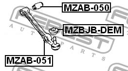 Silent block, front lower arm Febest MZAB-051