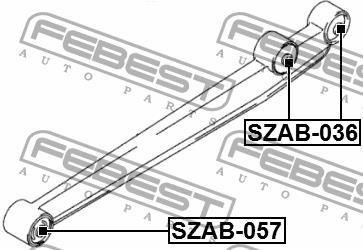 Silent block, front trailing arm Febest SZAB-036