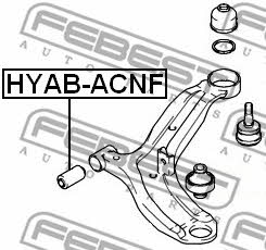 Silent block front lower arm front Febest HYAB-ACNF