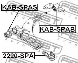 Front lower control arm front bushing Febest KAB-SPAS