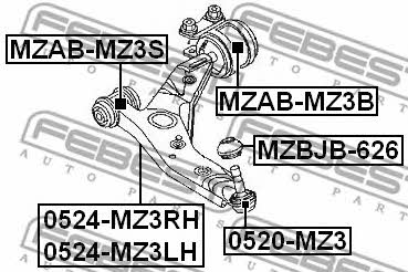Febest Front lower control arm front bushing – price [object Object] PLN
