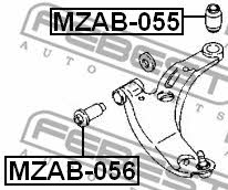 Front lower control arm front bushing Febest MZAB-056