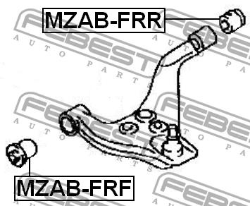 Front lower control arm front bushing Febest MZAB-FRF