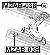Silent block front lower arm front Febest MZAB-039