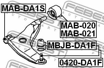 Febest Front lower control arm front bushing – price 15 PLN
