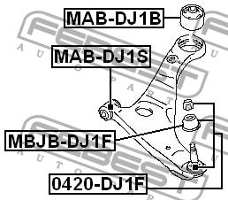 Febest Front lower control arm front bushing – price [object Object] PLN