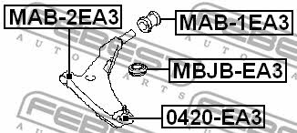 Febest Front lower control arm front bushing – price 19 PLN