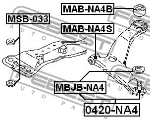 Febest Front lower control arm front bushing – price 21 PLN