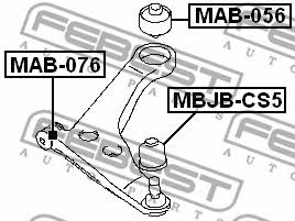 Febest Front lower arm bush, front – price [object Object] PLN