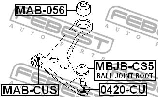 Febest Front lower control arm front bushing – price 31 PLN