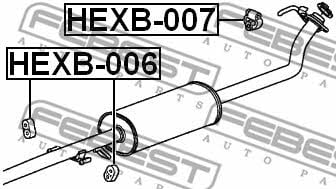 Exhaust mounting bracket Febest HEXB-007