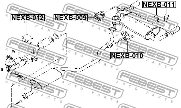 Exhaust mounting bracket Febest NEXB-009