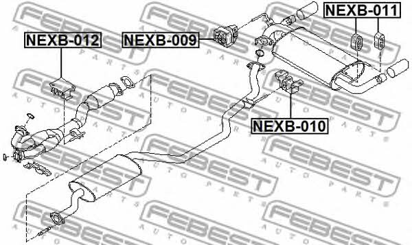 Exhaust mounting bracket Febest NEXB-012