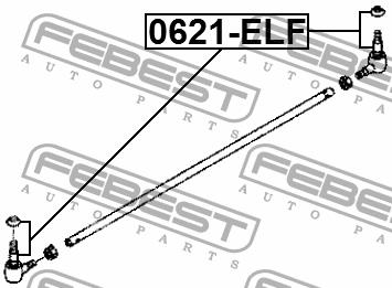 Tie rod end Febest 0621-ELF