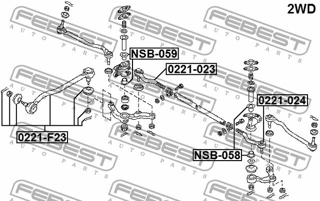 Tie rod end Febest 0221-F23