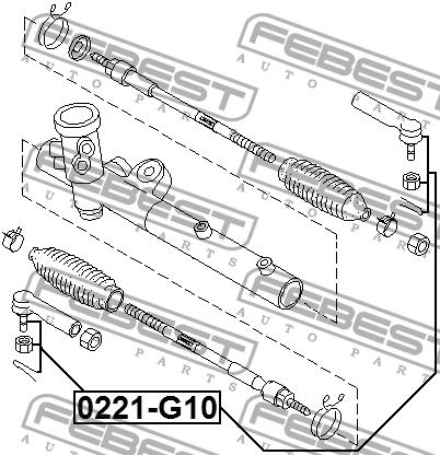 Tie rod end Febest 0221-G10