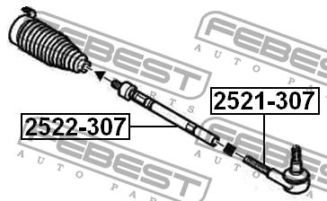 Tie rod end Febest 2521-307