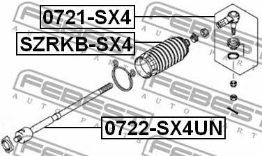 Tie rod end Febest 0721-SX4
