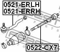Left tie rod end Febest 0521-ERLH