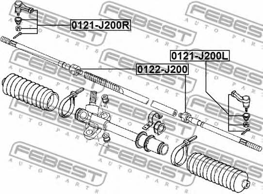 Right tie rod end Febest 0121-J200R