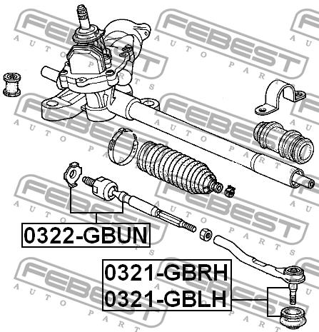Right tie rod end Febest 0321-GBRH