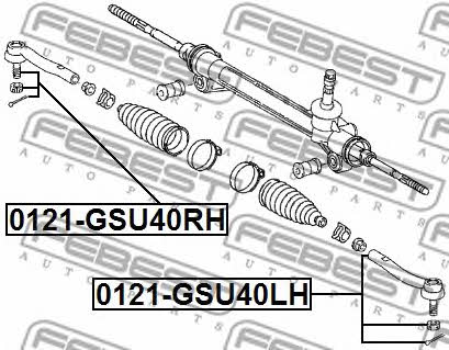Tie rod end right Febest 0121-GSU40RH