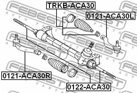 Right tie rod end Febest 0121-ACA30R
