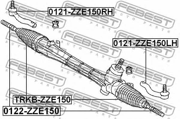 Tie rod end left Febest 0121-ZZE150LH